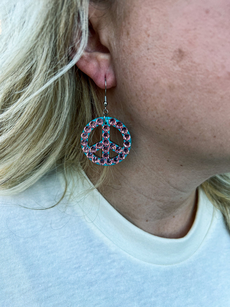 Teal Peace Earrings