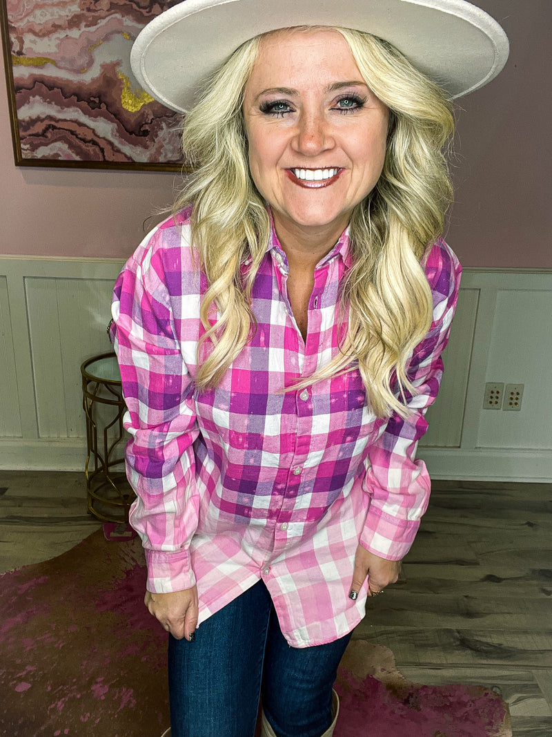 Pink Santa Plaid