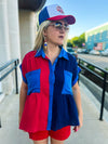 Red & Blue Rhinestone Top