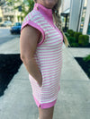 Pink Striped Mini Dress