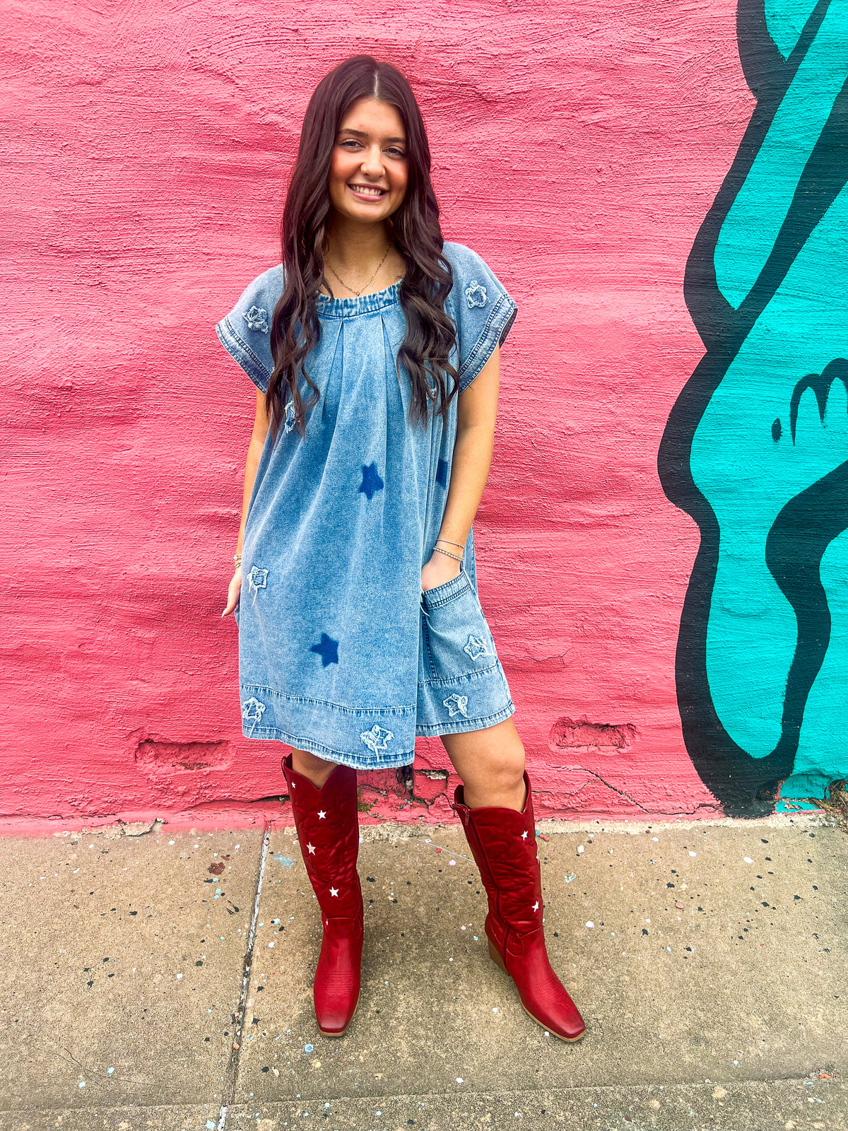 Star Denim Dress
