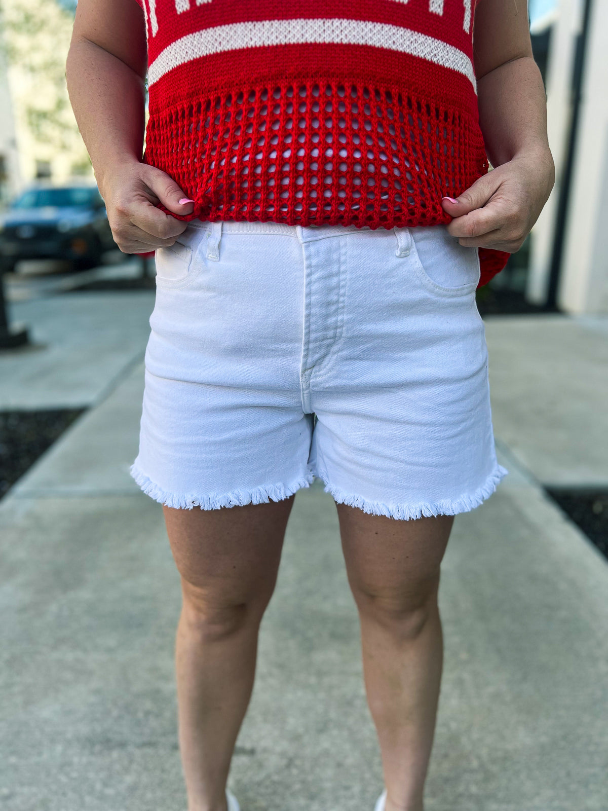 White Risen Shorts