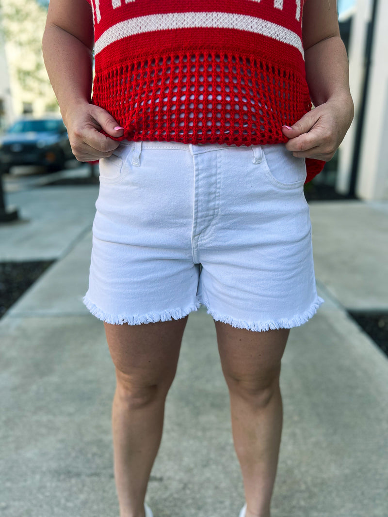 White Risen Shorts
