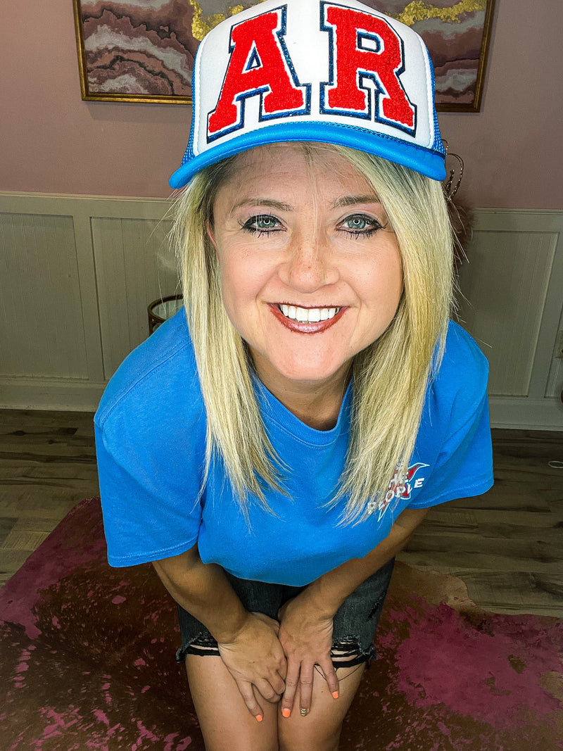 State Trucker Caps-Aqua Blue