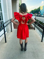 Ruffle Sleeve Mini Dress