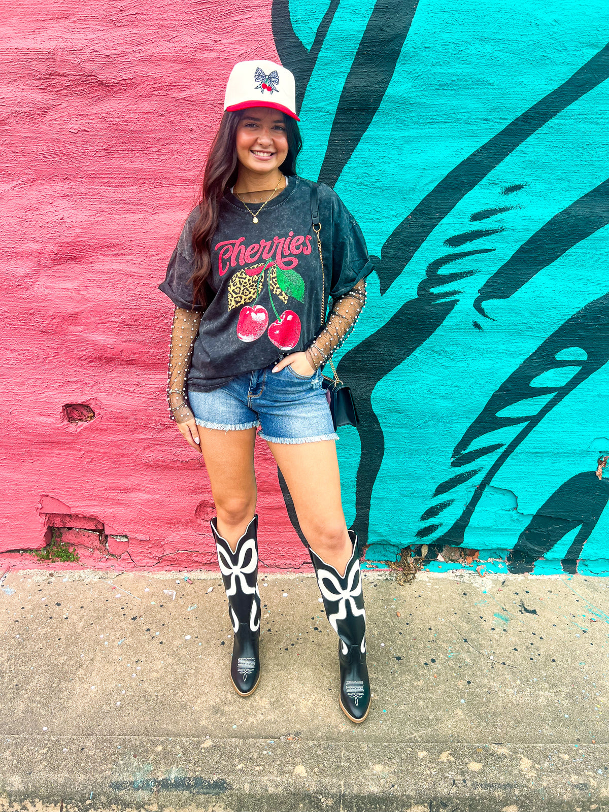 Cherry Bow Trucker Cap