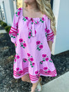 Pink Floral Entro Dress