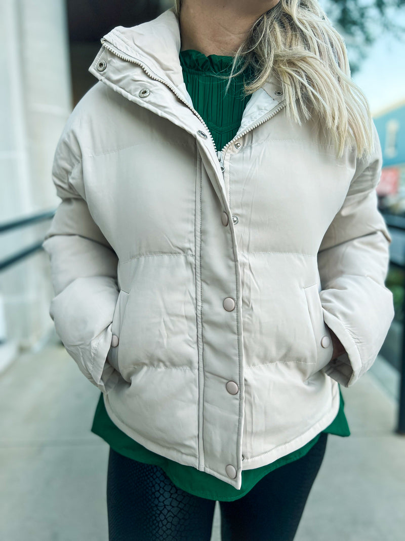 Creme Puffer Jacket