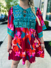 Multi Embroidered Dress-Umgee