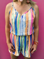 Multicolored Striped Romper