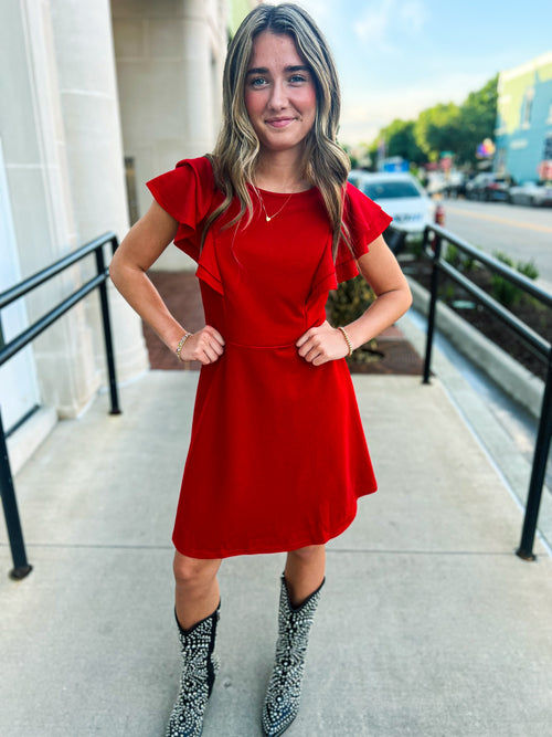 Red Ruffle Dress