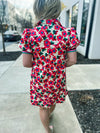 Multicolored Band Floral Entro Dress