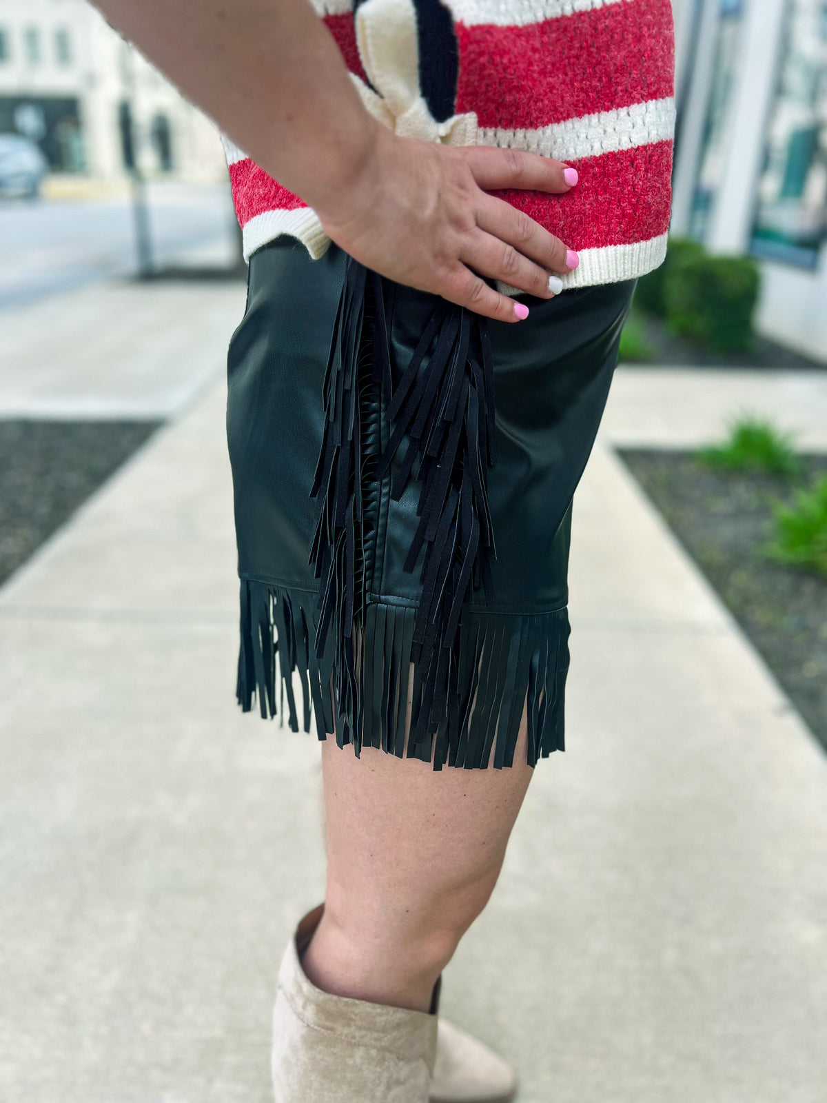 Black Fringe Shorts-Mainstrip