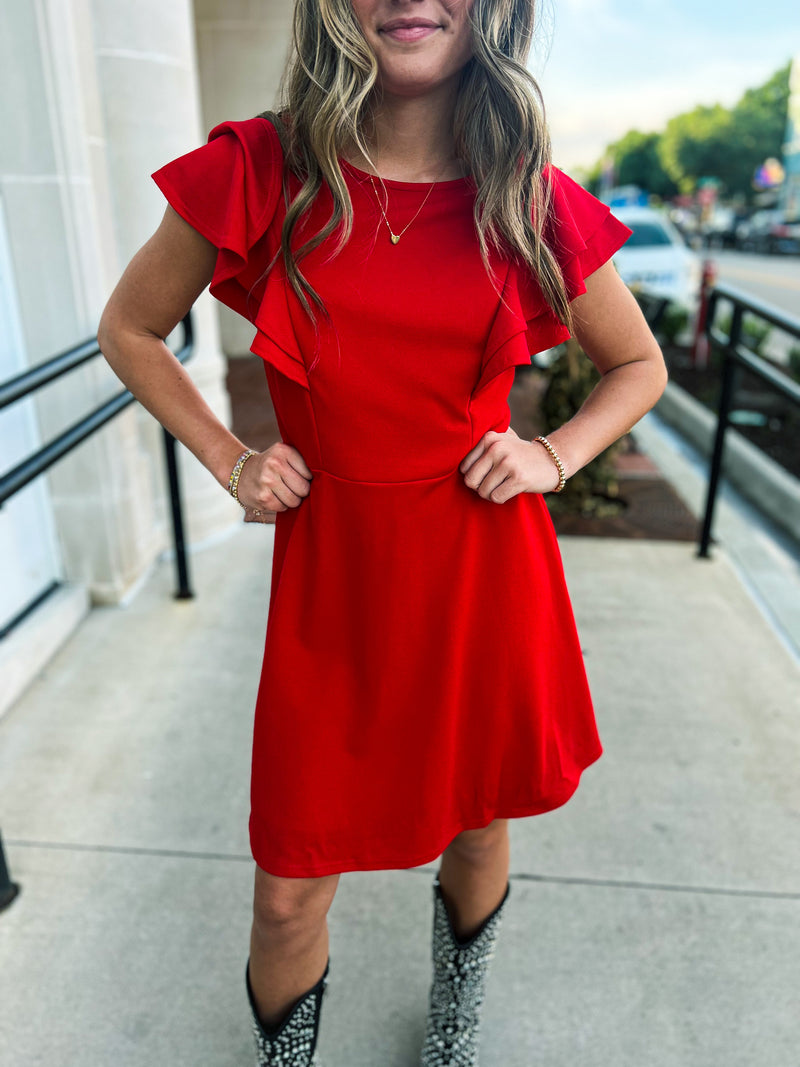 Red Ruffle Dress