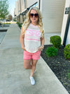 Pink Bow Crochet Sweater