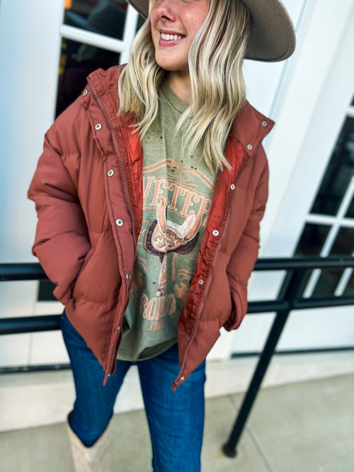 Rust Puffer Jacket