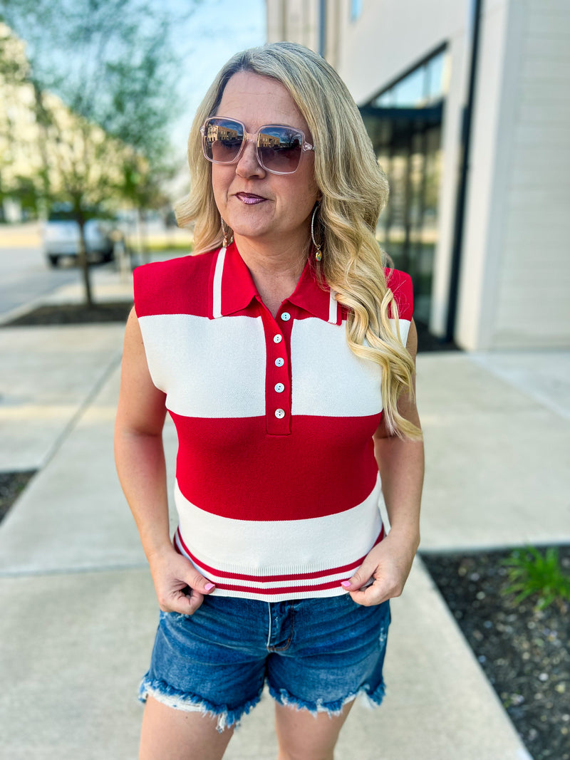 Red Striped Entro Top