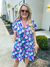 Blue Floral Entro Dress