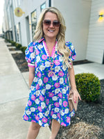 Blue Floral Entro Dress