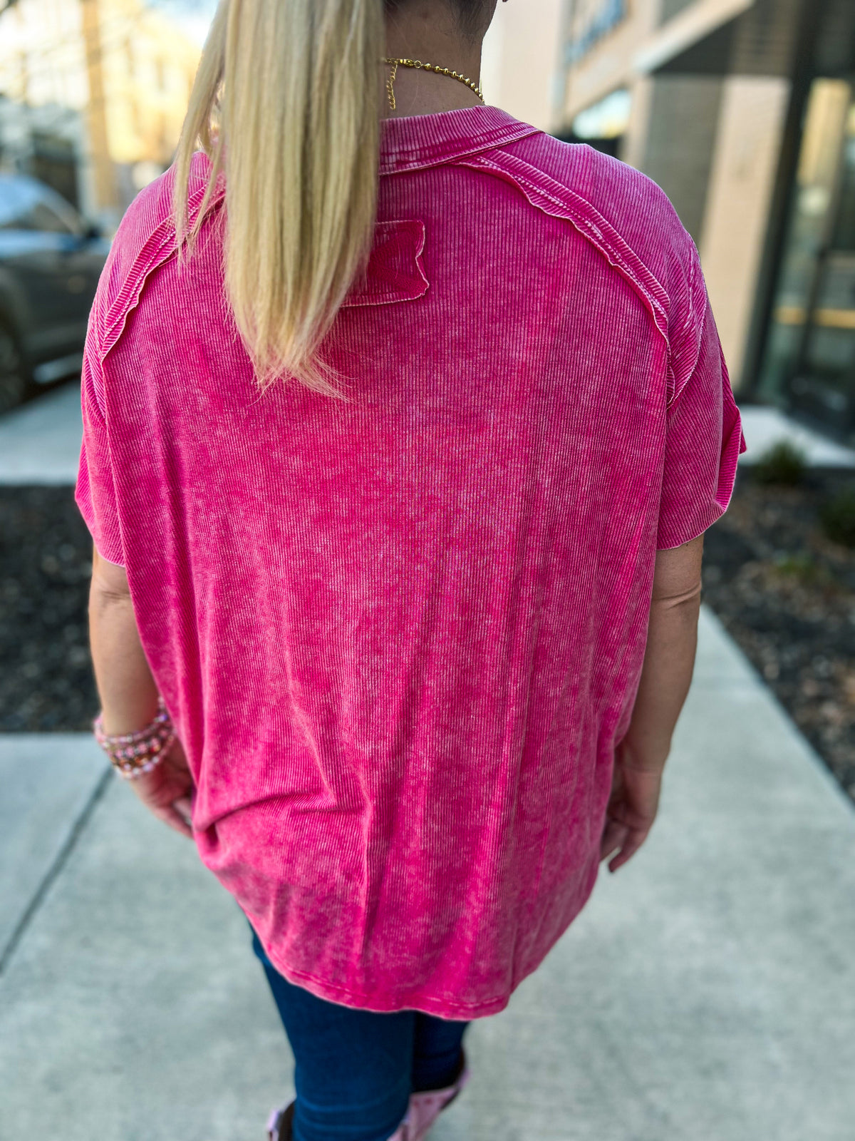 Washed Short Sleeve Top