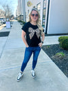 Black Leopard Bow Top
