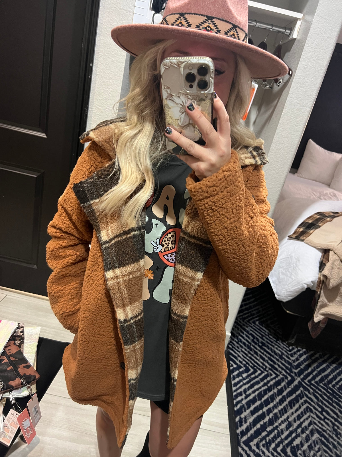 Camel Plaid Shacket