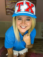 State Trucker Caps-Aqua Blue