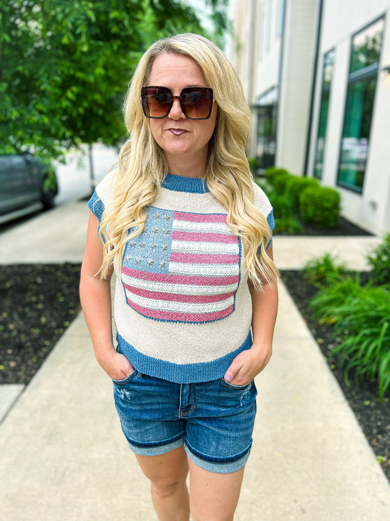 Sleeveless USA Sweater