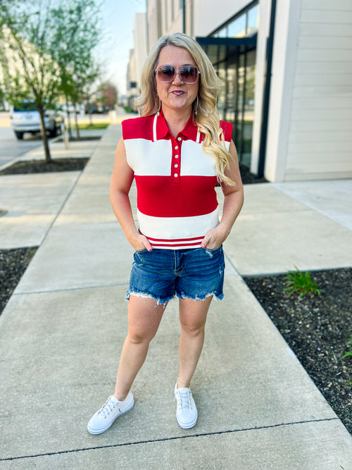 Red Striped Entro Top