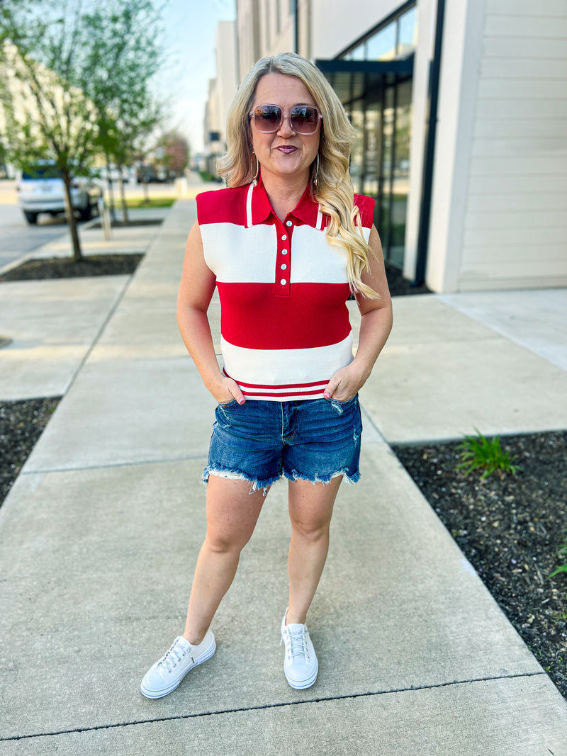 Red Striped Entro Top