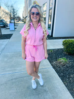 Pink Striped Umgee Romper