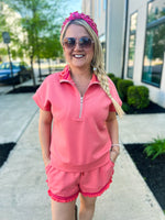 Orange Striped Shorts-Umgee