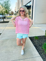 Bibi Crochet Top-Pink