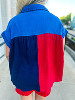 Red & Blue Rhinestone Top