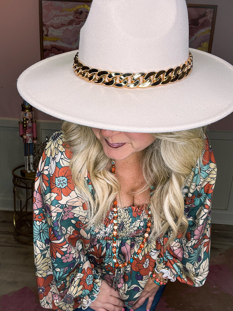 Creme Chain Fedora