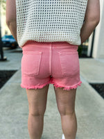Pink Risen Frayed Shorts