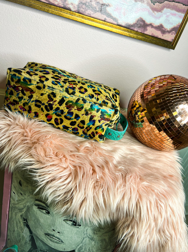 Cheeky's Rainbow Cowhide Makeup Bag