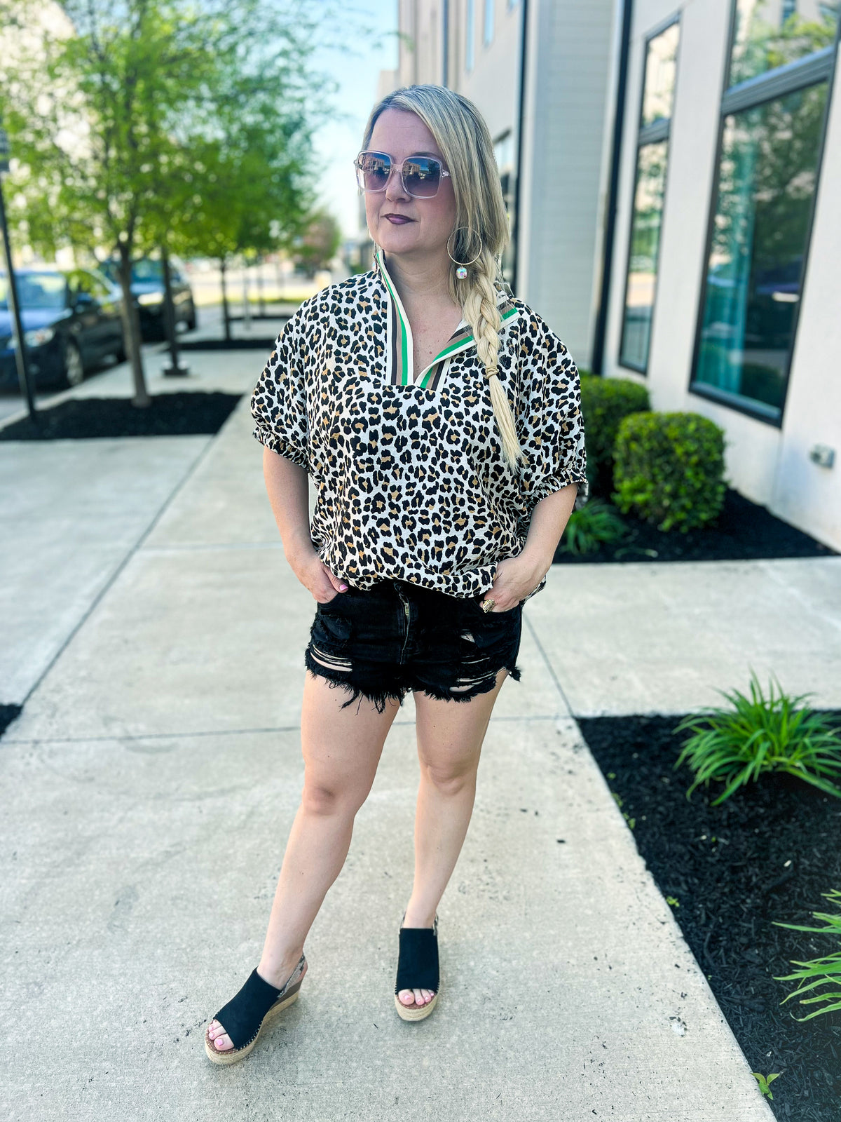 Leopard Print Dolman Top