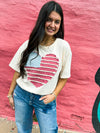 American Flag Creme Top