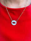 Arkansas Razorbacks Pendant Necklace-White