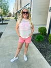 Pink Bow Crochet Sweater