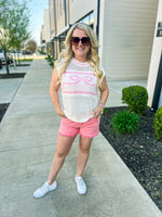 Pink Bow Crochet Sweater