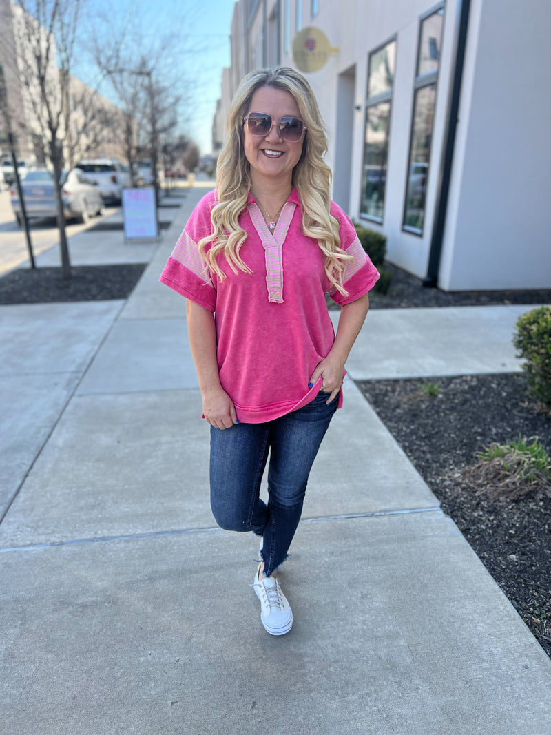 Pink French Terry Umgee Top