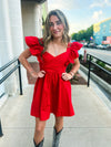 Ruffle Sleeve Mini Dress