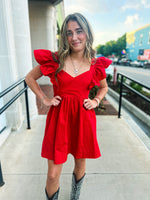 Ruffle Sleeve Mini Dress