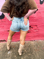 Medium Wash Risen Shorts