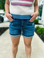 Dark Wash Judy Blue Shorts-Rolled Hem