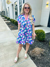Blue Floral Entro Dress