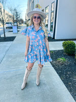 Floral Print Denim Dress