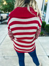 Red Striped Cardigan